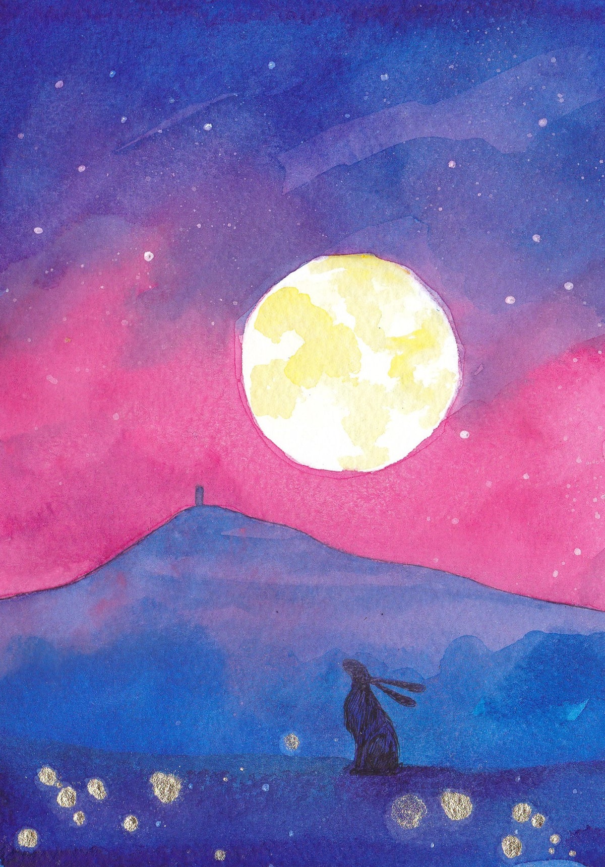 Moon over the Tor - Fine Art Print