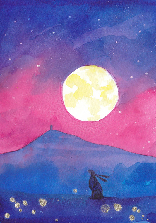 Moon over the Tor - Fine Art Print
