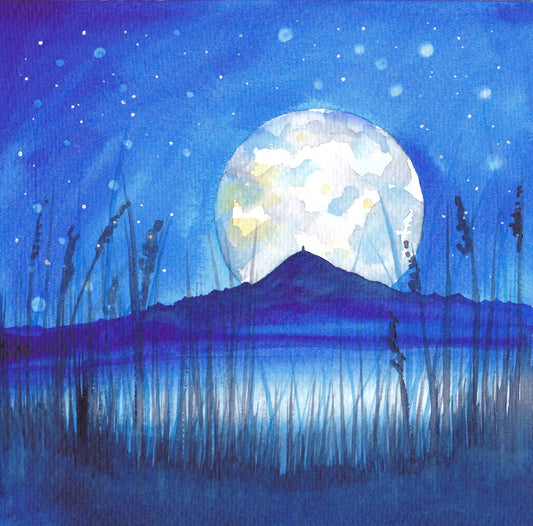 Moonrise over the Levels